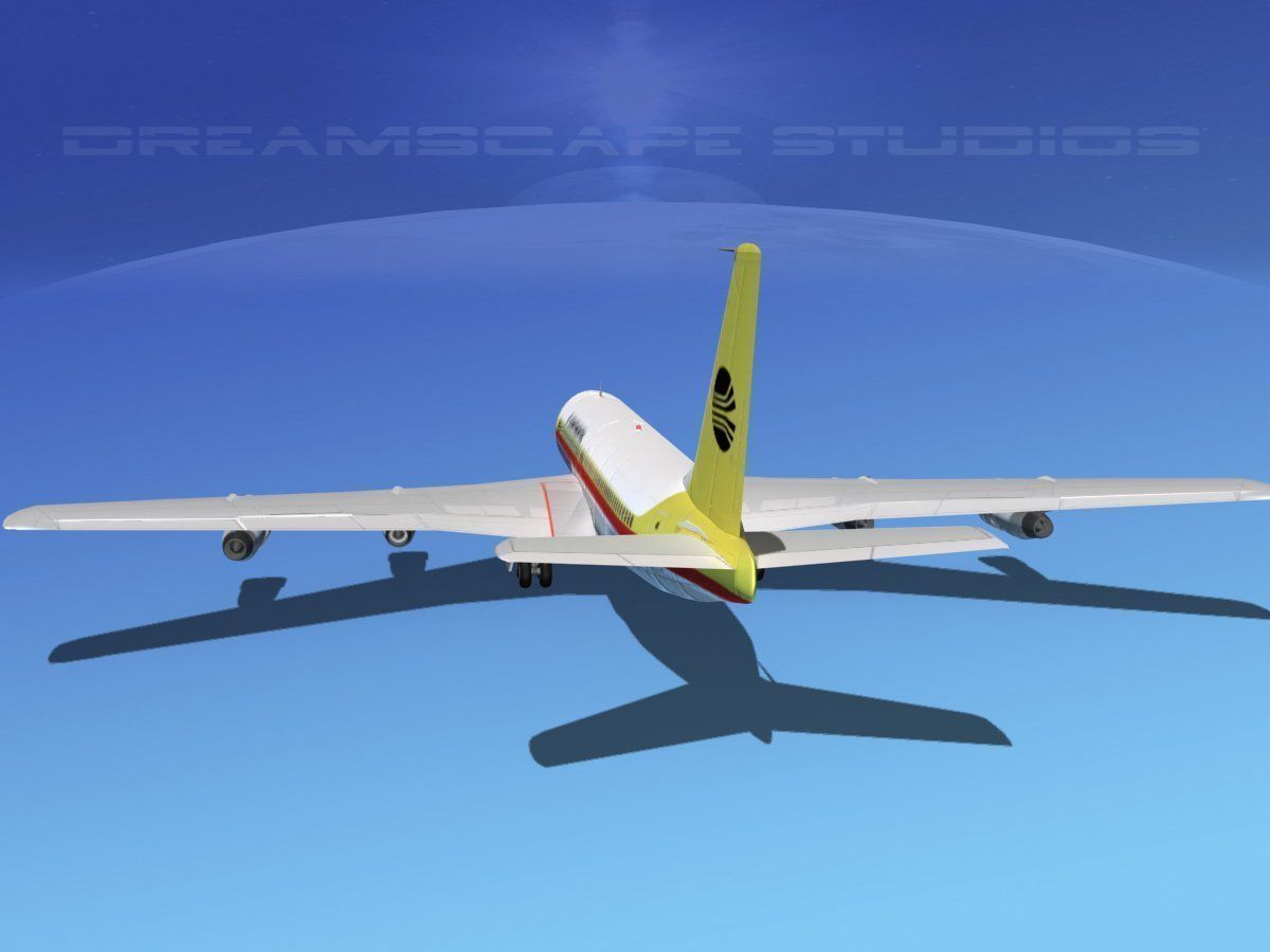 Boeing 707 Continental 3D model_4