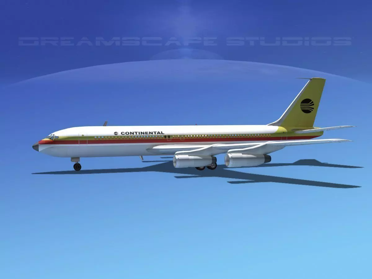 Boeing 707 Continental 3D model_0