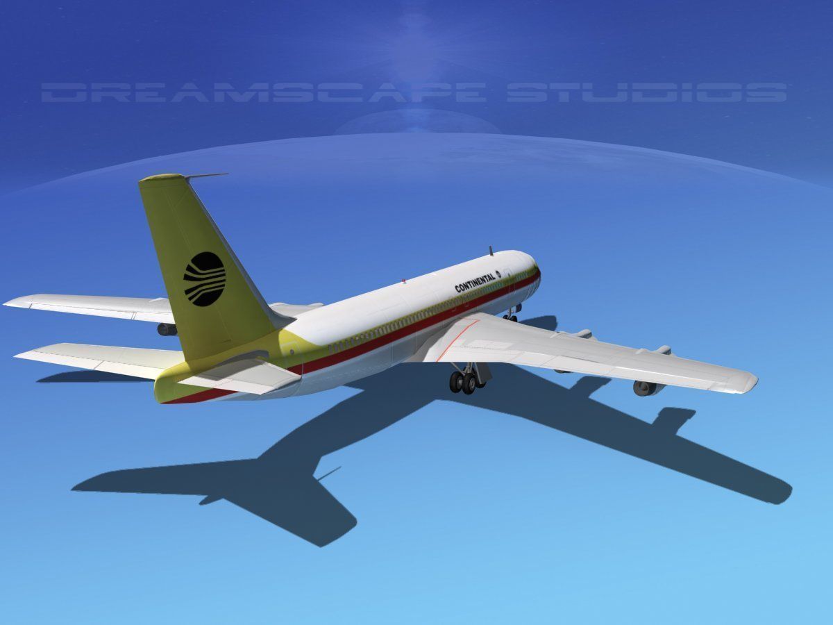 Boeing 707 Continental 3D model_5