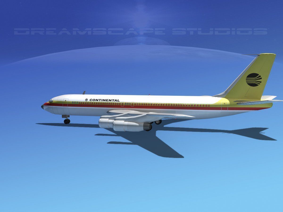 Boeing 707 Continental 3D model_2