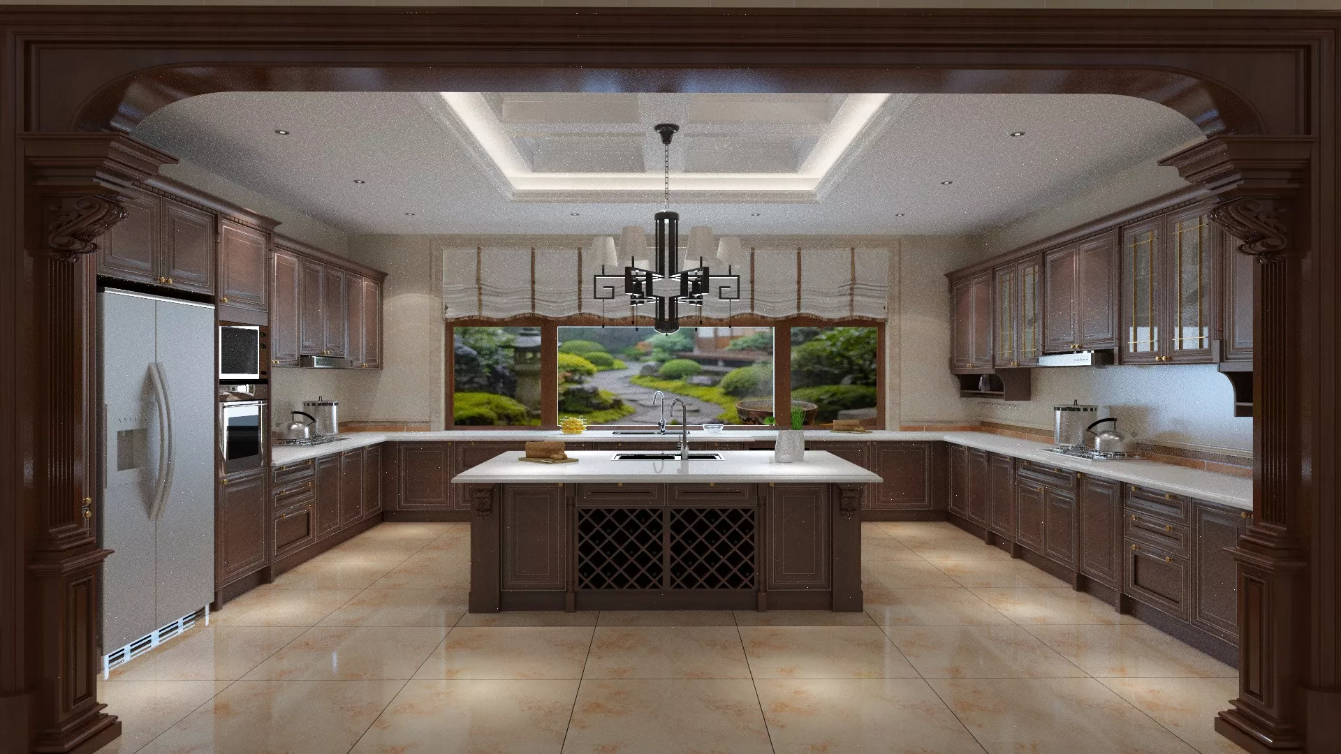Chinese Interior Kitchen Design 3D Model Low-poly 3D model