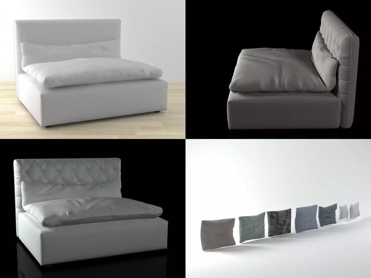 Dominio four different sofas 3D model_3