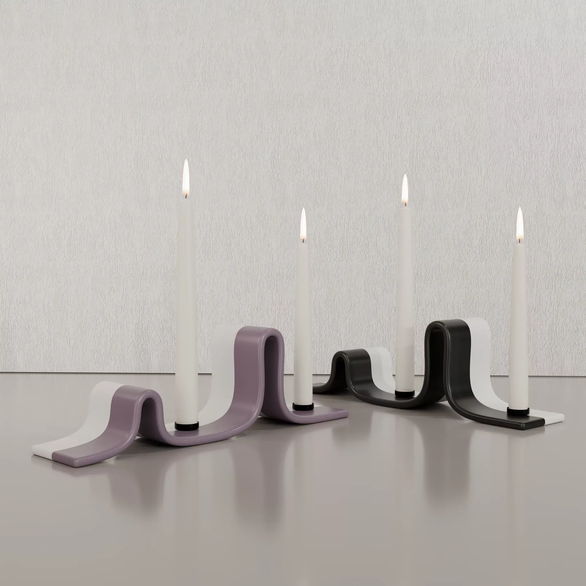 Geometric Candle Holder And Candle Free low-poly 3D model