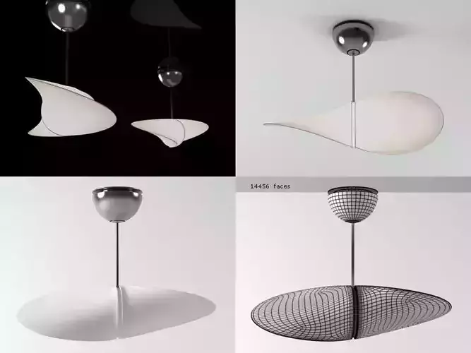 Propeller four different lamps hanging from ceiling