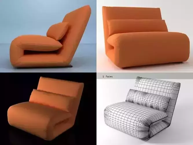 Tattomi chair with orange cushion