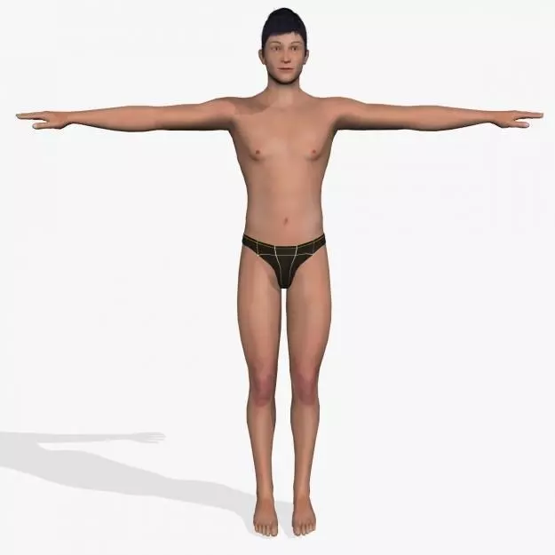 Sexy Young Boy  A12 Low-poly 3D model_0