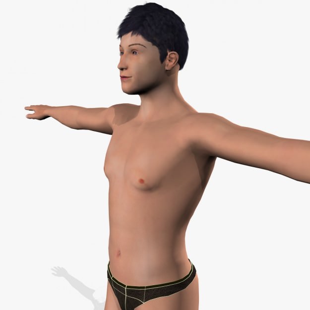 Sexy Young Boy  A12 Low-poly 3D model_5