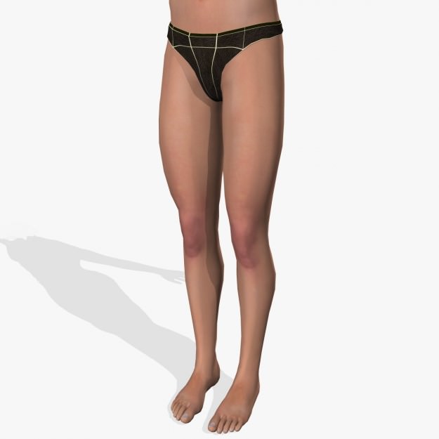 Sexy Young Boy  A12 Low-poly 3D model_9