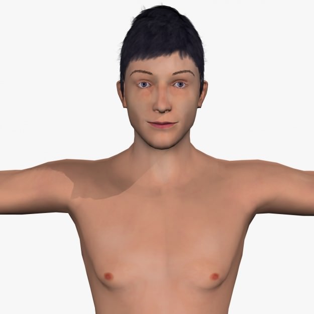 Sexy Young Boy  A12 Low-poly 3D model_4