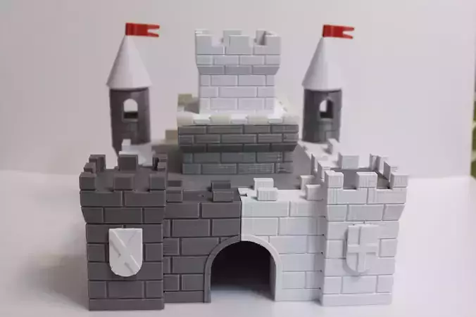 castle 4 toy with flags