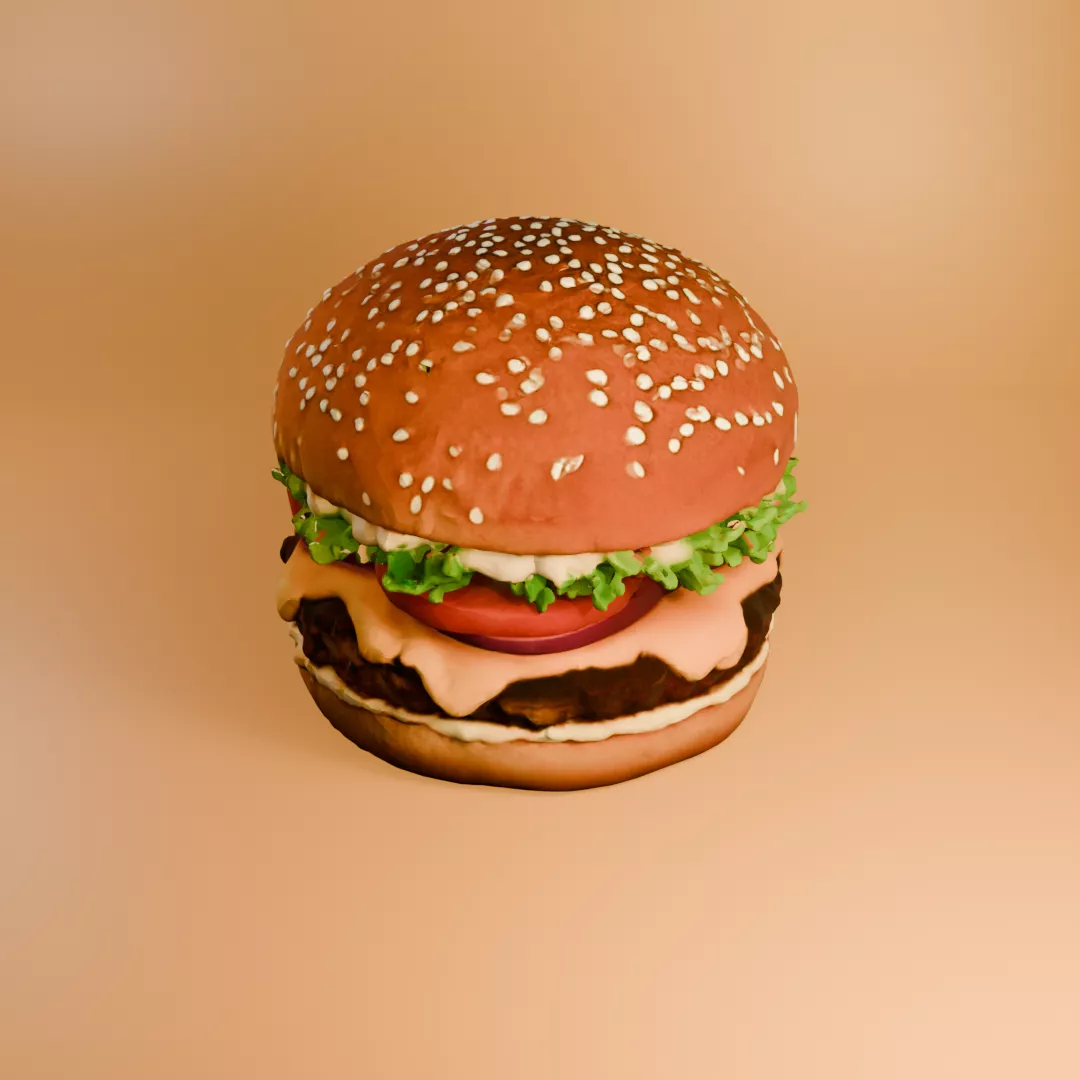 Realistic Cheeseburger 3D Model 3D model
