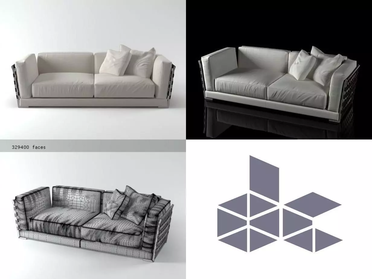 Cestone sofa 225 3D model