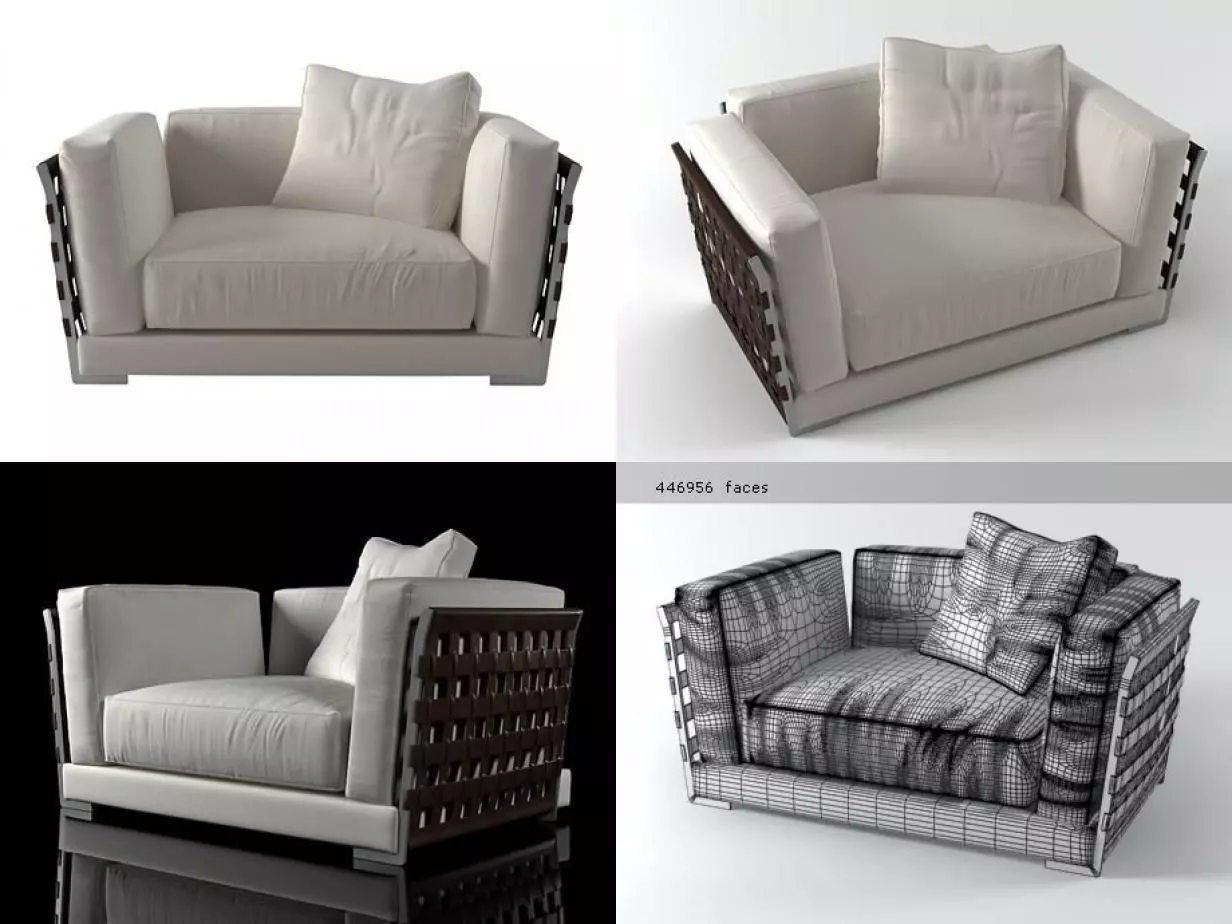 Cestone armchair 140 3D model