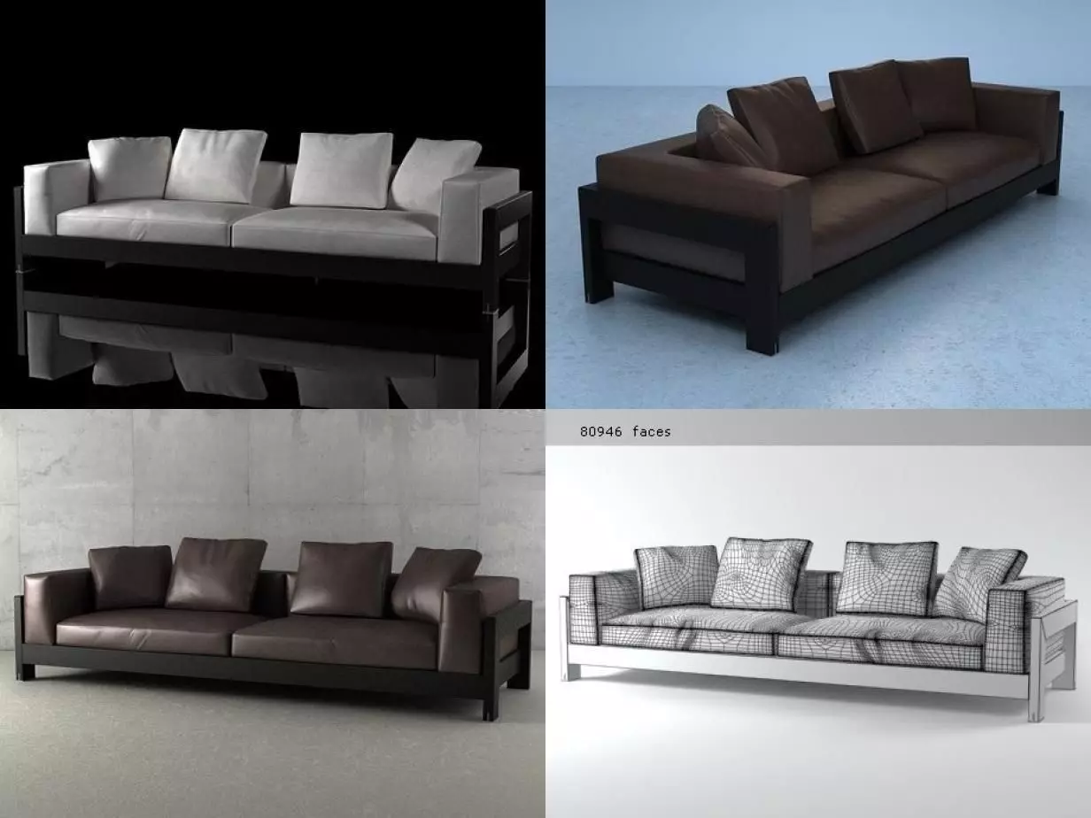 Alison Black sofa 280 3D model_0