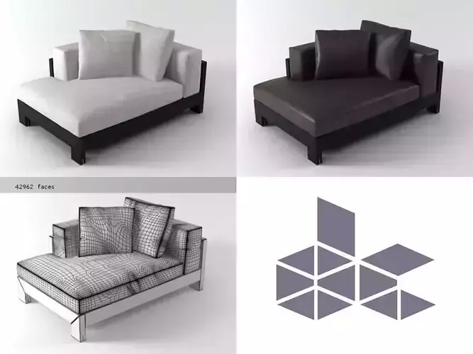 Alison Black sofa 140 3D model