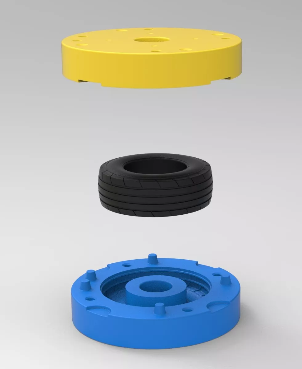 Mold from Pulling truck Front tire 1 3D print model