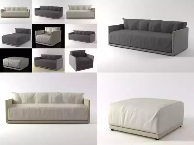 Toffee collection different sofas and chairs 3D model