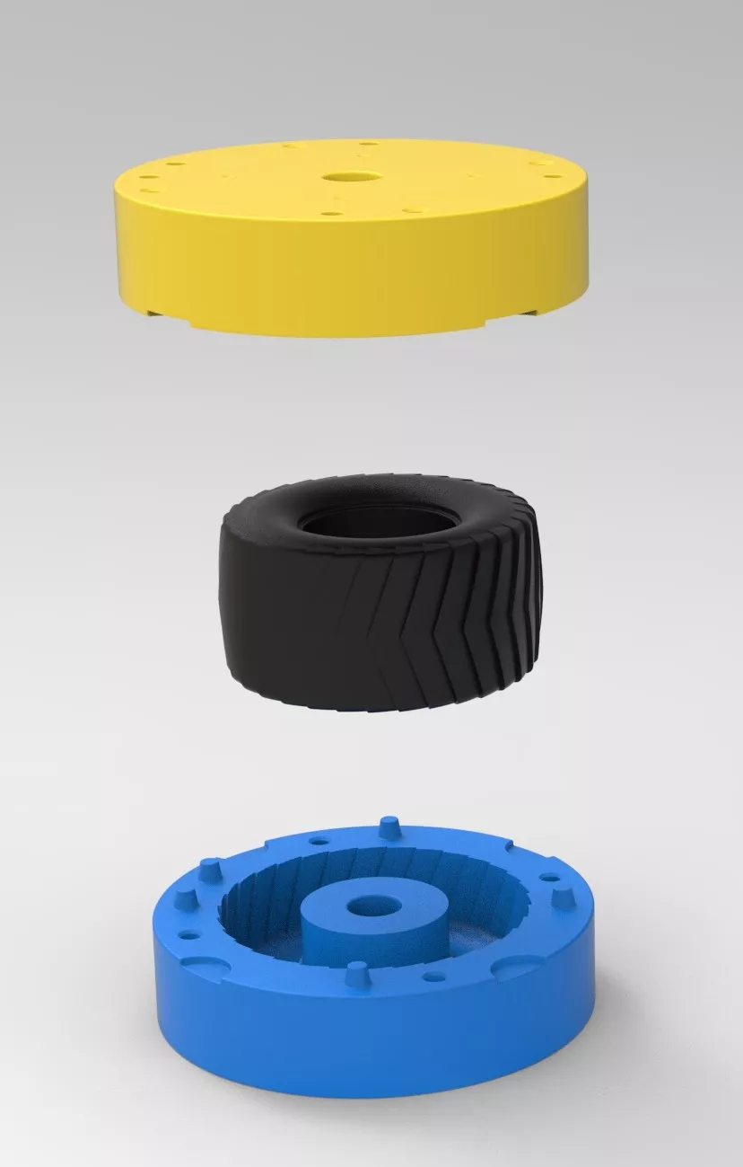 Mold from Pulling truck Rear tire 2 3D print model