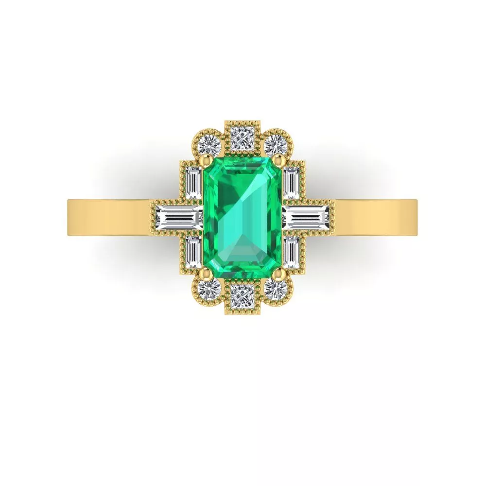 Vintage Style Milgrain Cocktail Ring 3DM 3D print model