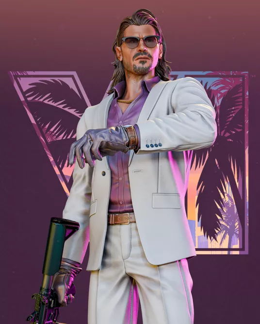 GTA 6 Raul Batista Vice City Mafia Statue 3D Print STL 3D print model