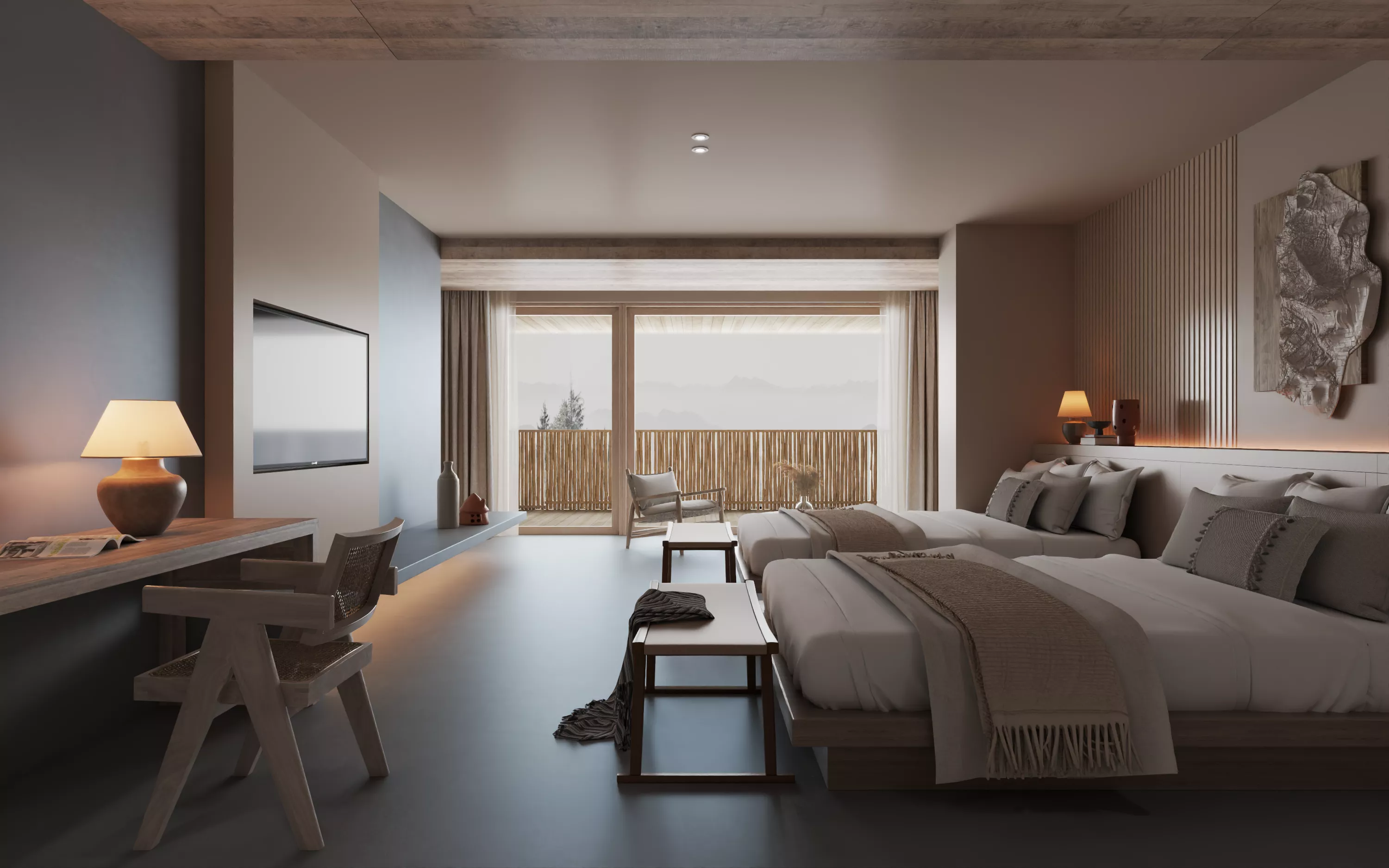 Hotel Bedroom Scene 013 3D model