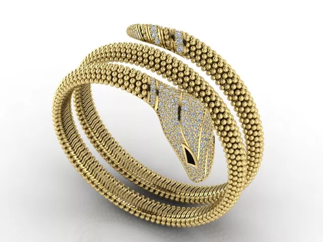 Serpenti Bracelet Jewelry Gold 3D print model
