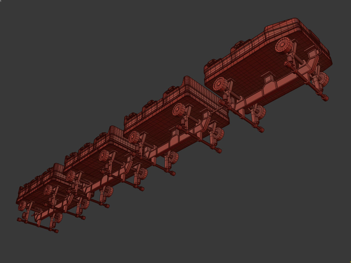 Roller Coaster Track and Train 3D model_15