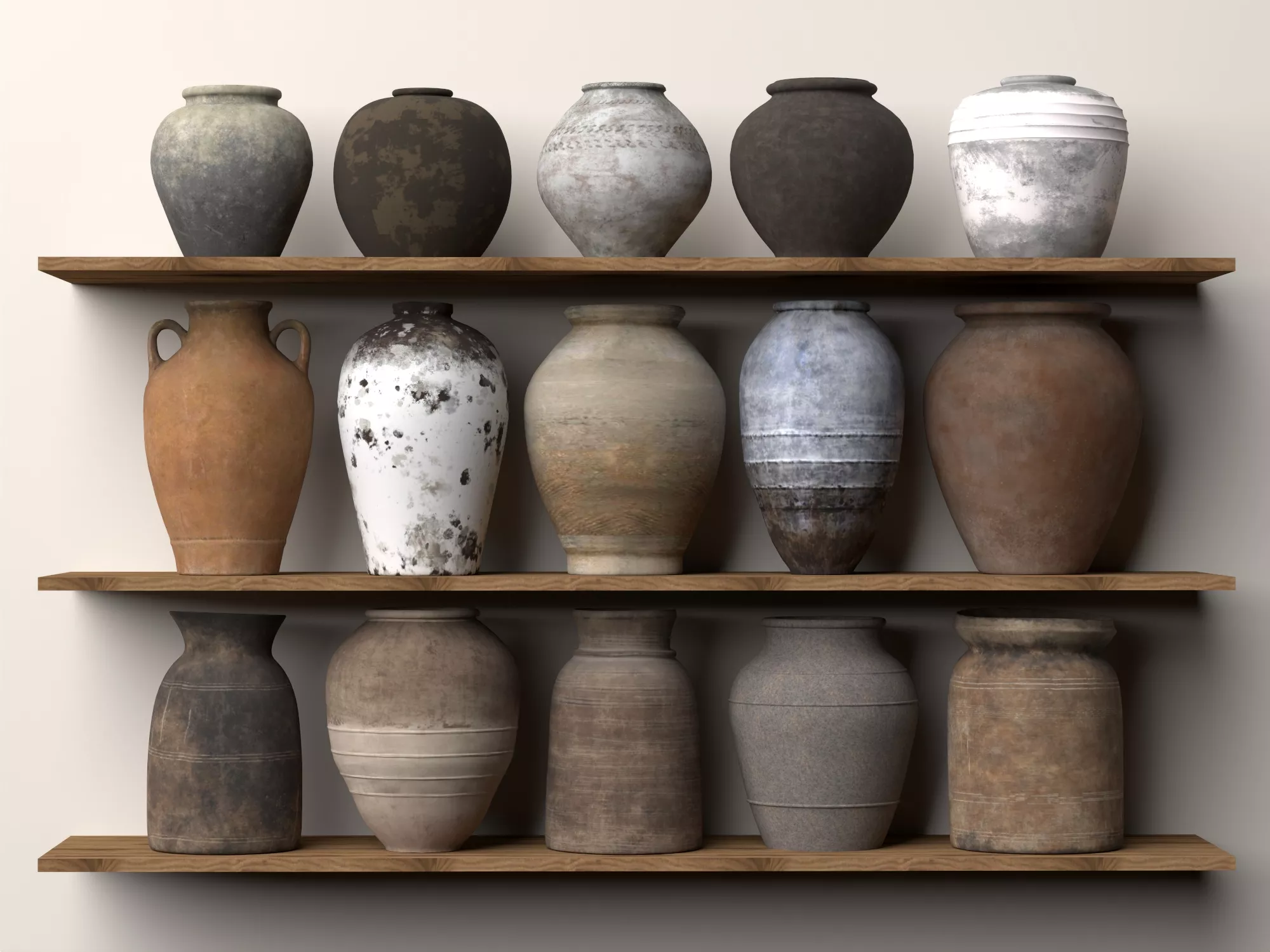 Antique Clay Jars Collection 3D model