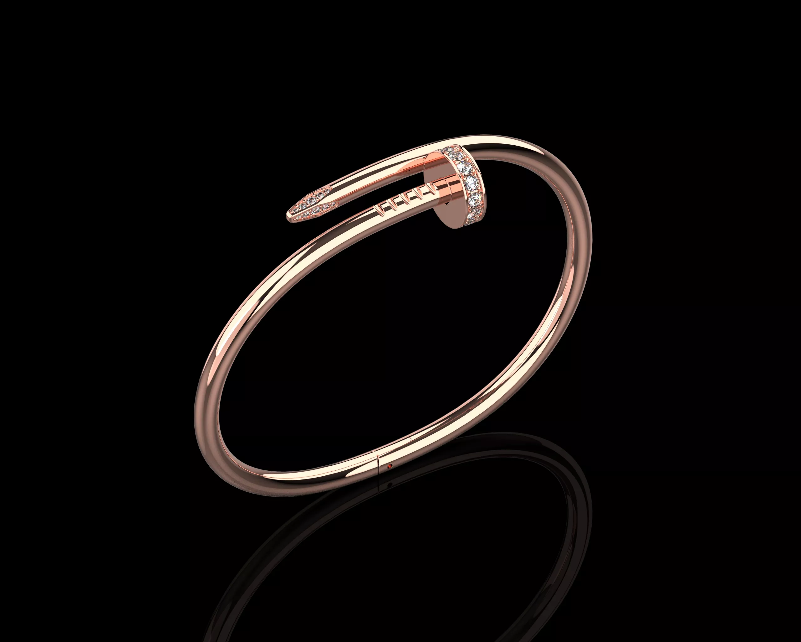 Juste un clou Nail Bracelet 15 Size with Gems N83 3D print model