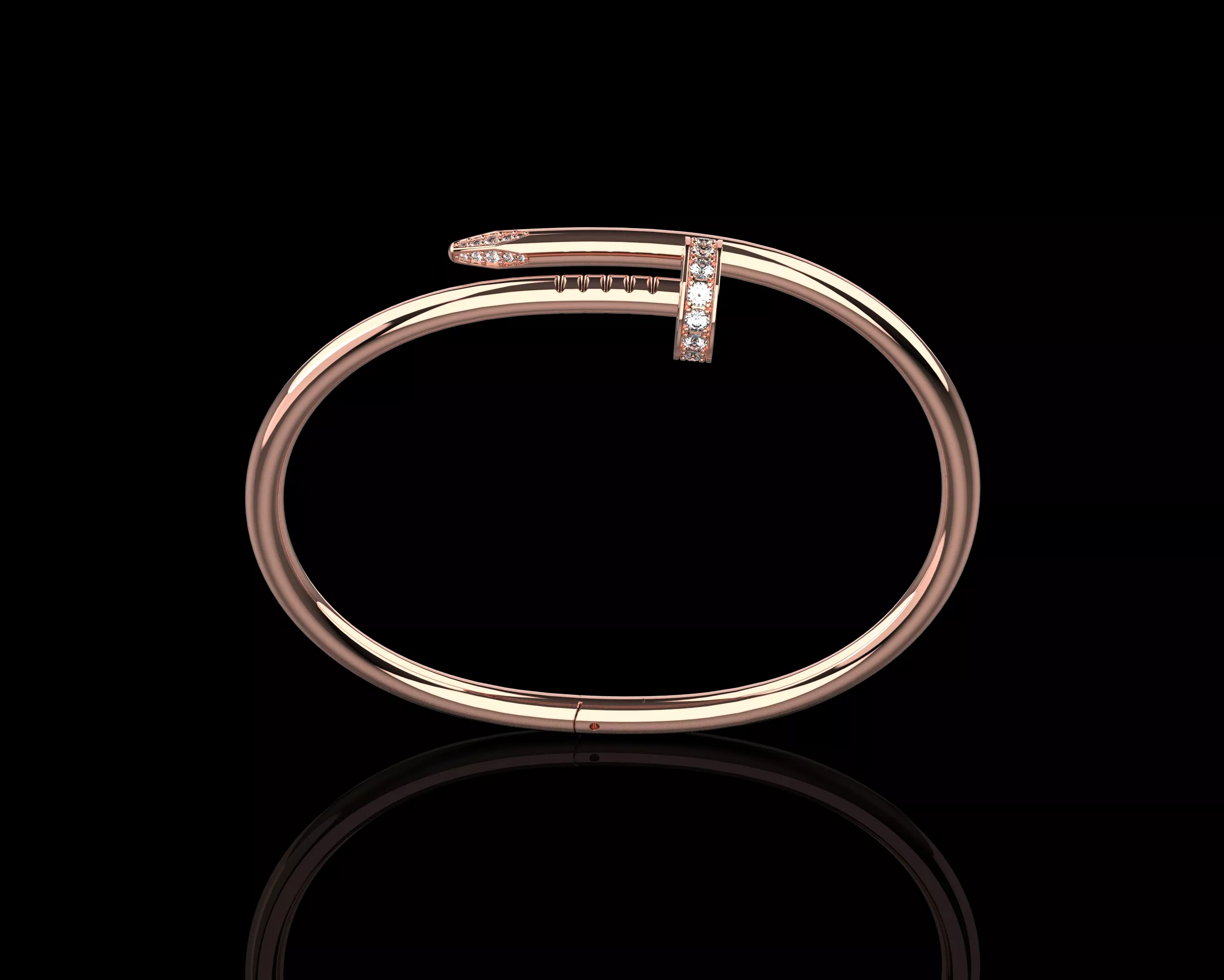 Juste un clou Nail Bracelet 16 Size with Gems N84 3D print model