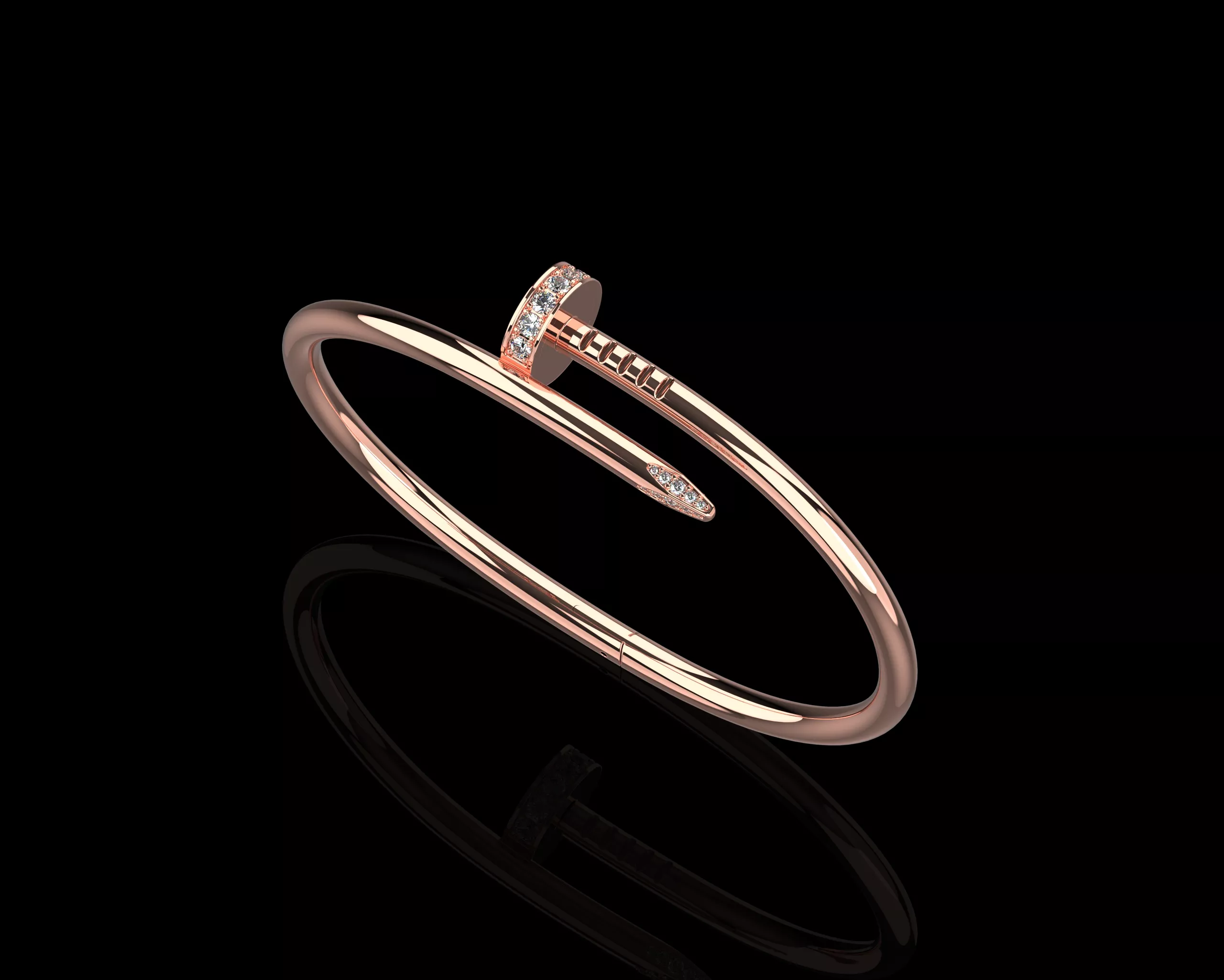 Nail Bracelet 17 Size with Gems N85 3D print model