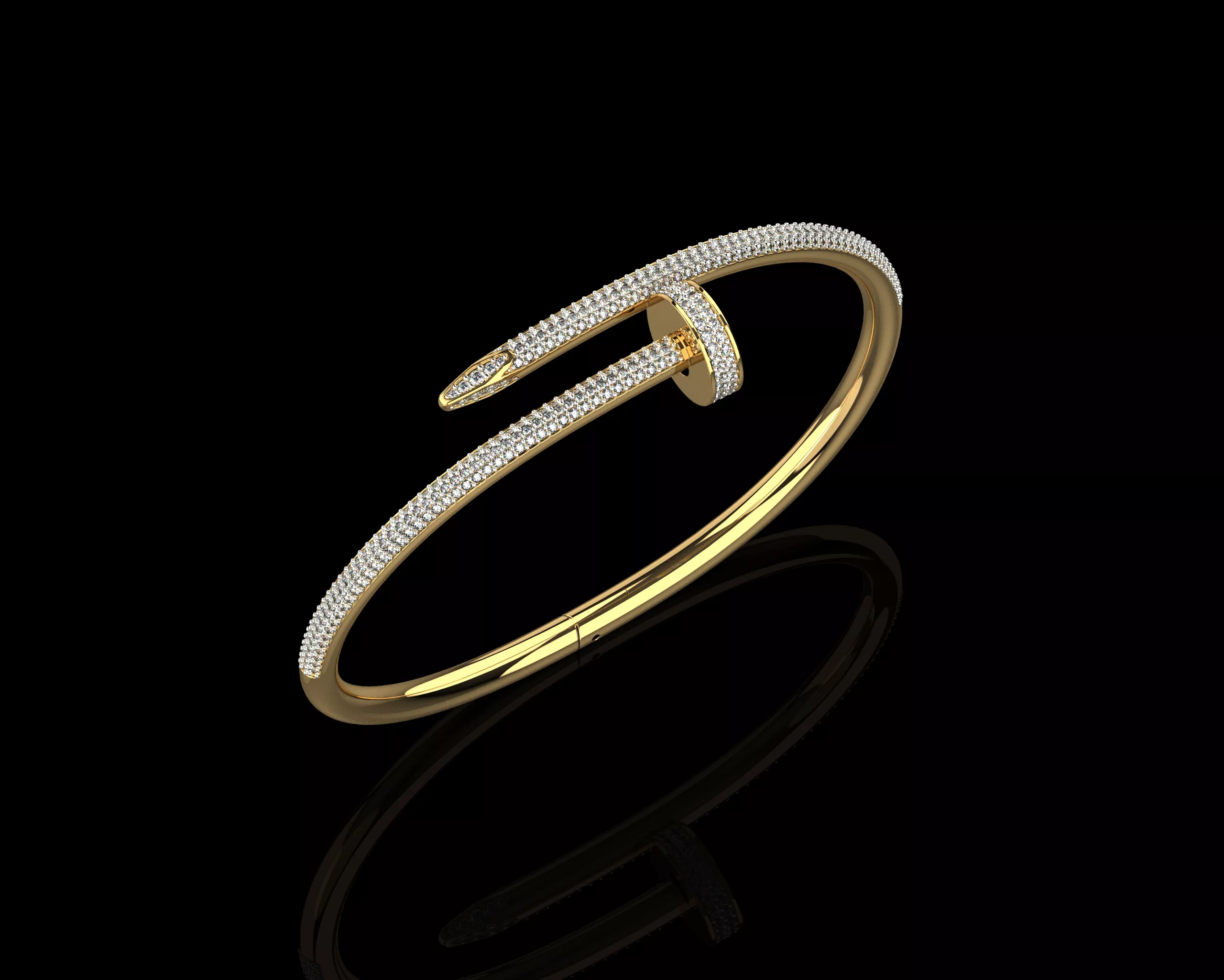 Juste un clou Nail Bracelet 15 Size Full Diamonds N204 3D print model