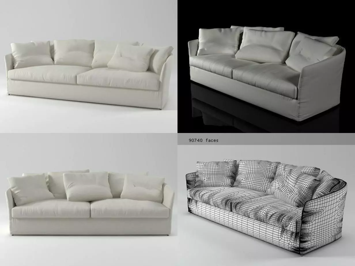 Curve Sofa 3D model_0