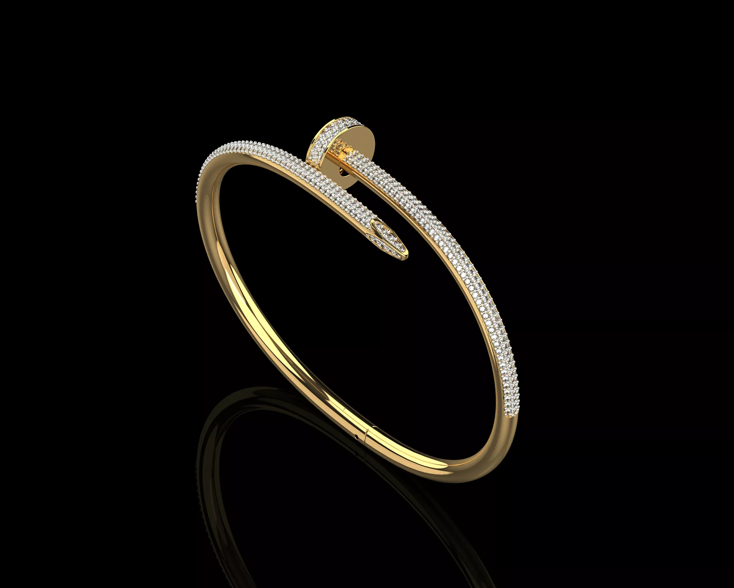 Juste un clou Nail Bracelet 16 Size Full Diamonds N205 3D print model
