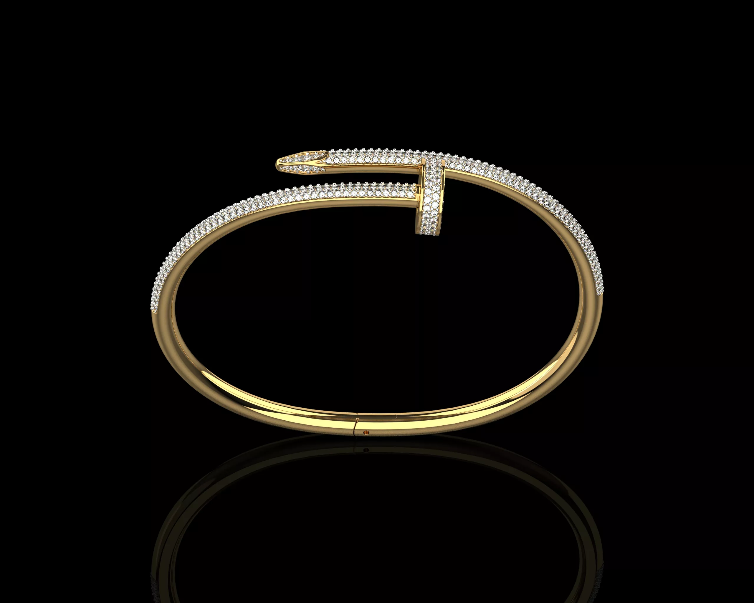Juste un clou Nail Bracelet 18 Size Full Diamonds N207 3D print model