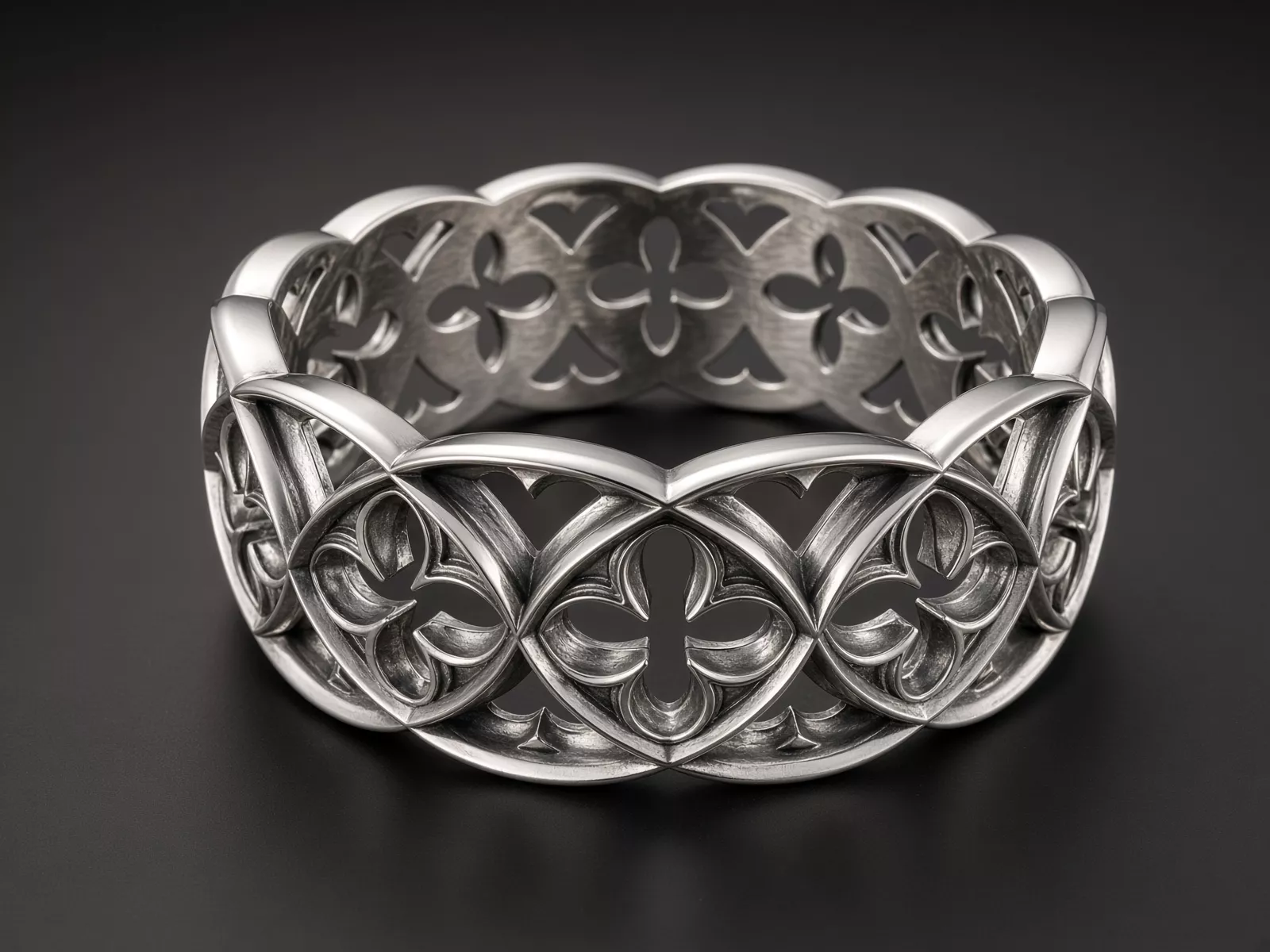 Gothic Cathedral Rose Window Ring 3D print model