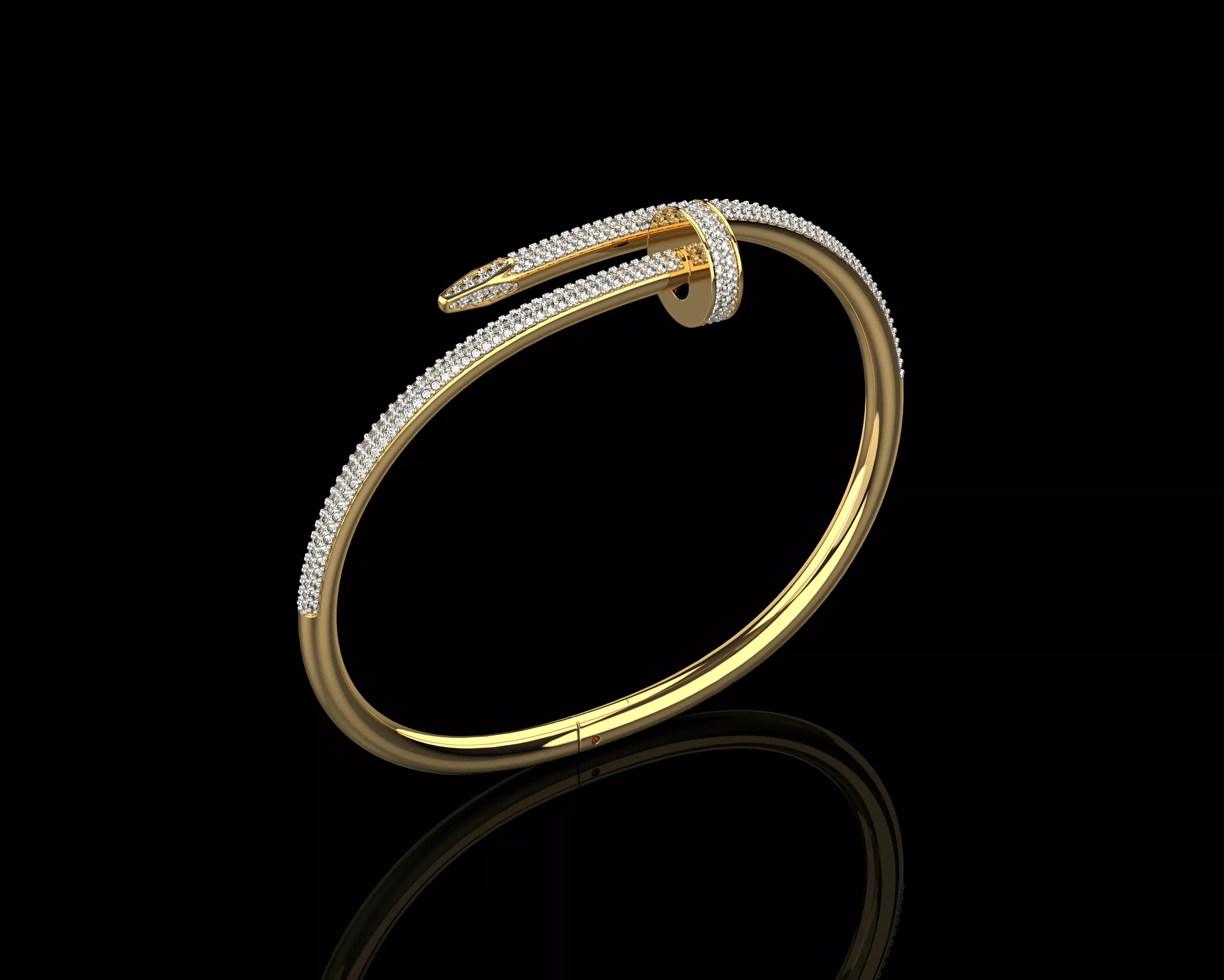 Juste un clou Nail Bracelet 20 Size Full Diamonds N209 3D print model