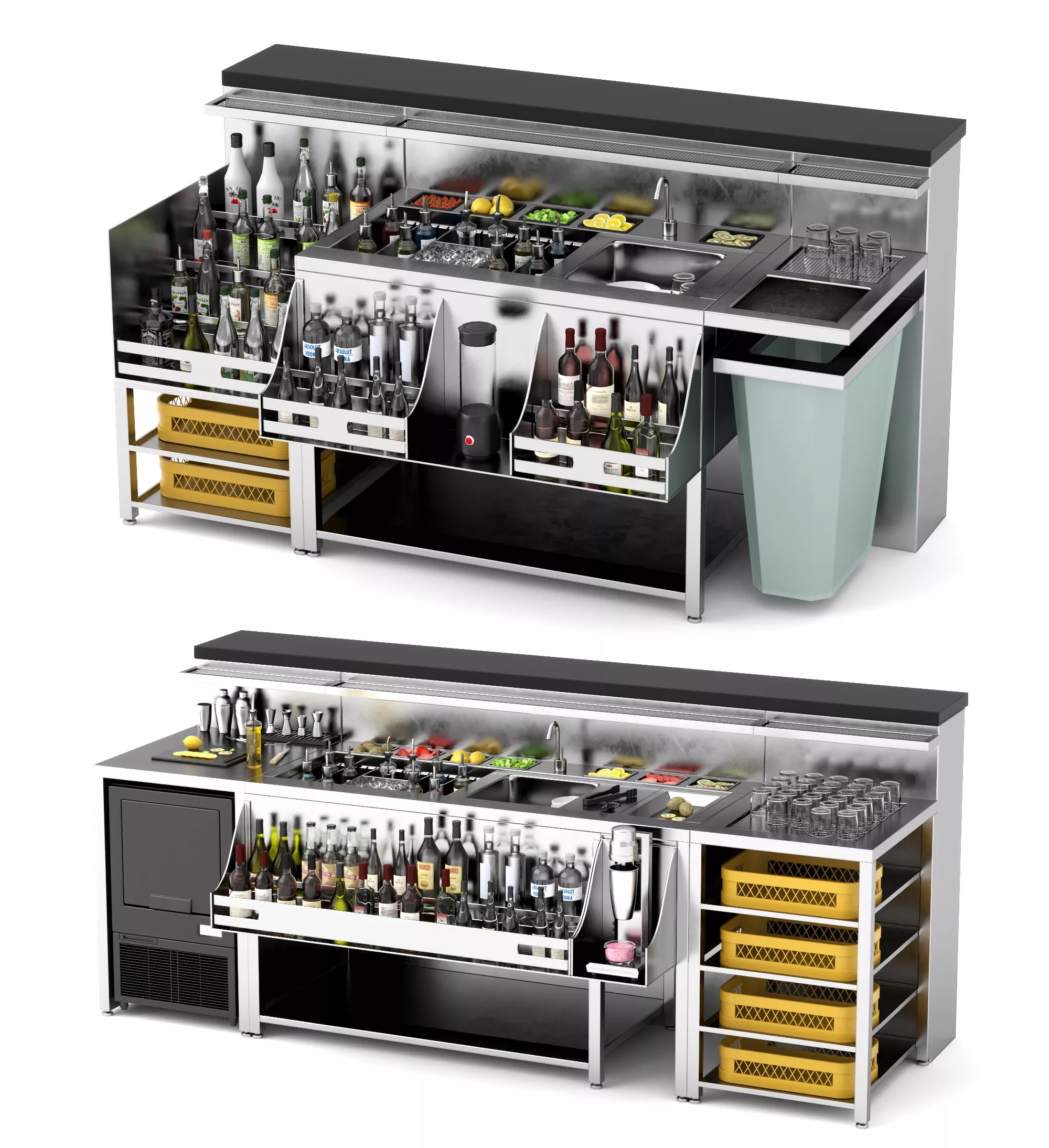 Commercial Bar Counter Station 3D model
