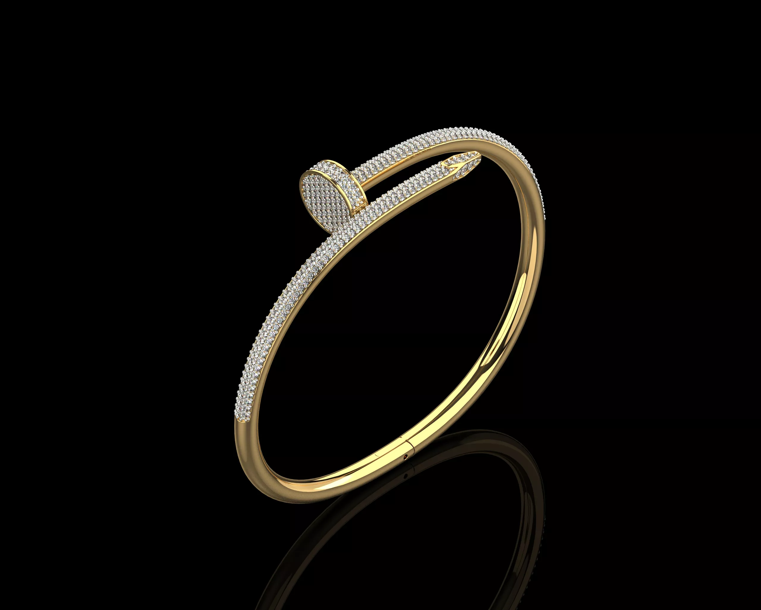 Juste un clou Nail Bracelet 21 Size Full Diamonds N210 3D print model