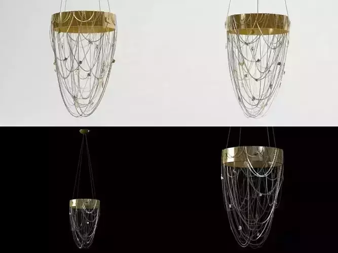 Golden Safari Chandelier 3D model