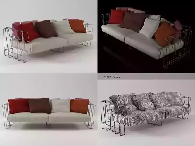 Hoop sofa 240 3D model