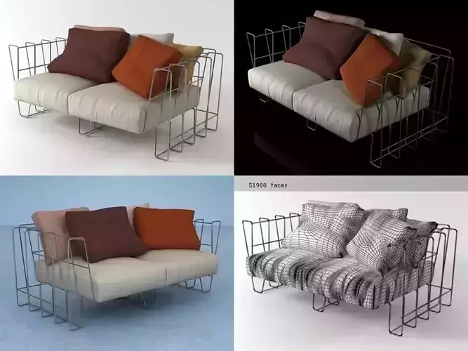 Hoop sofa 160 3D model