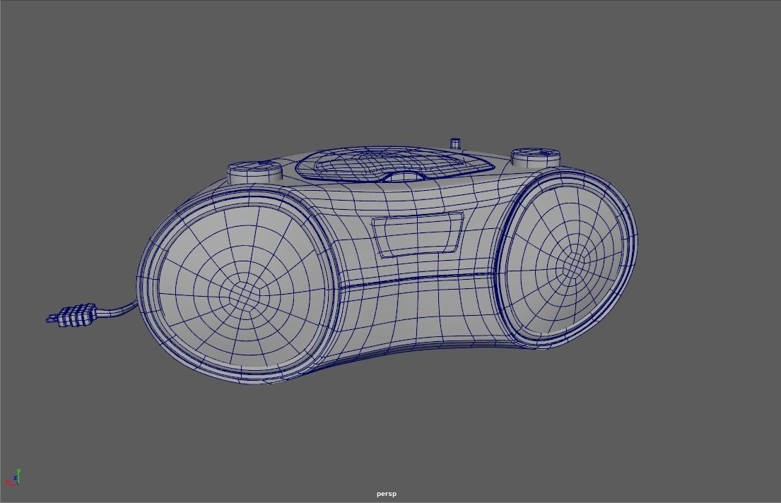 CD-Player with radio Low-poly 3D model_3