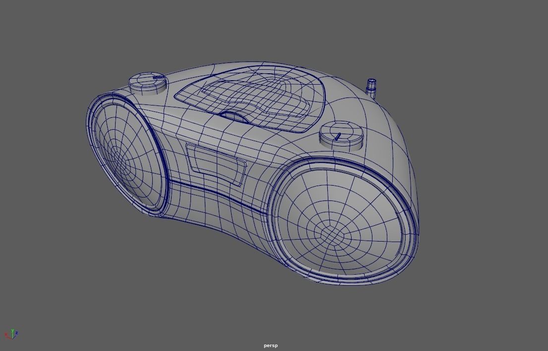 CD-Player with radio Low-poly 3D model_4