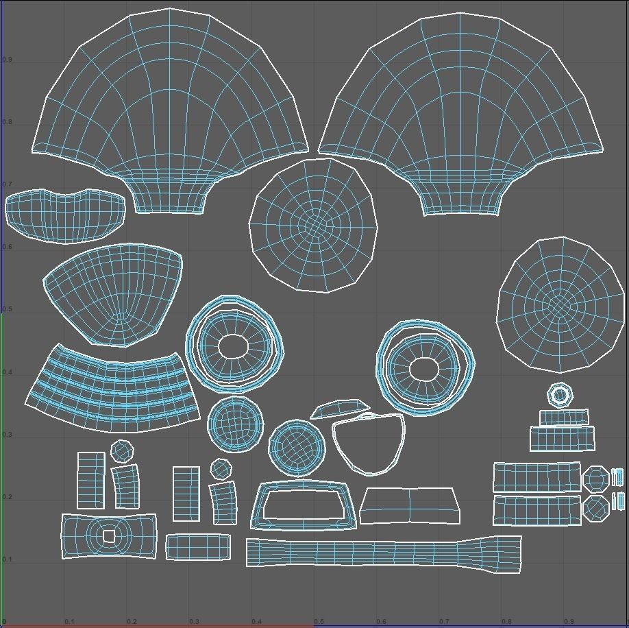 CD-Player with radio Low-poly 3D model_7