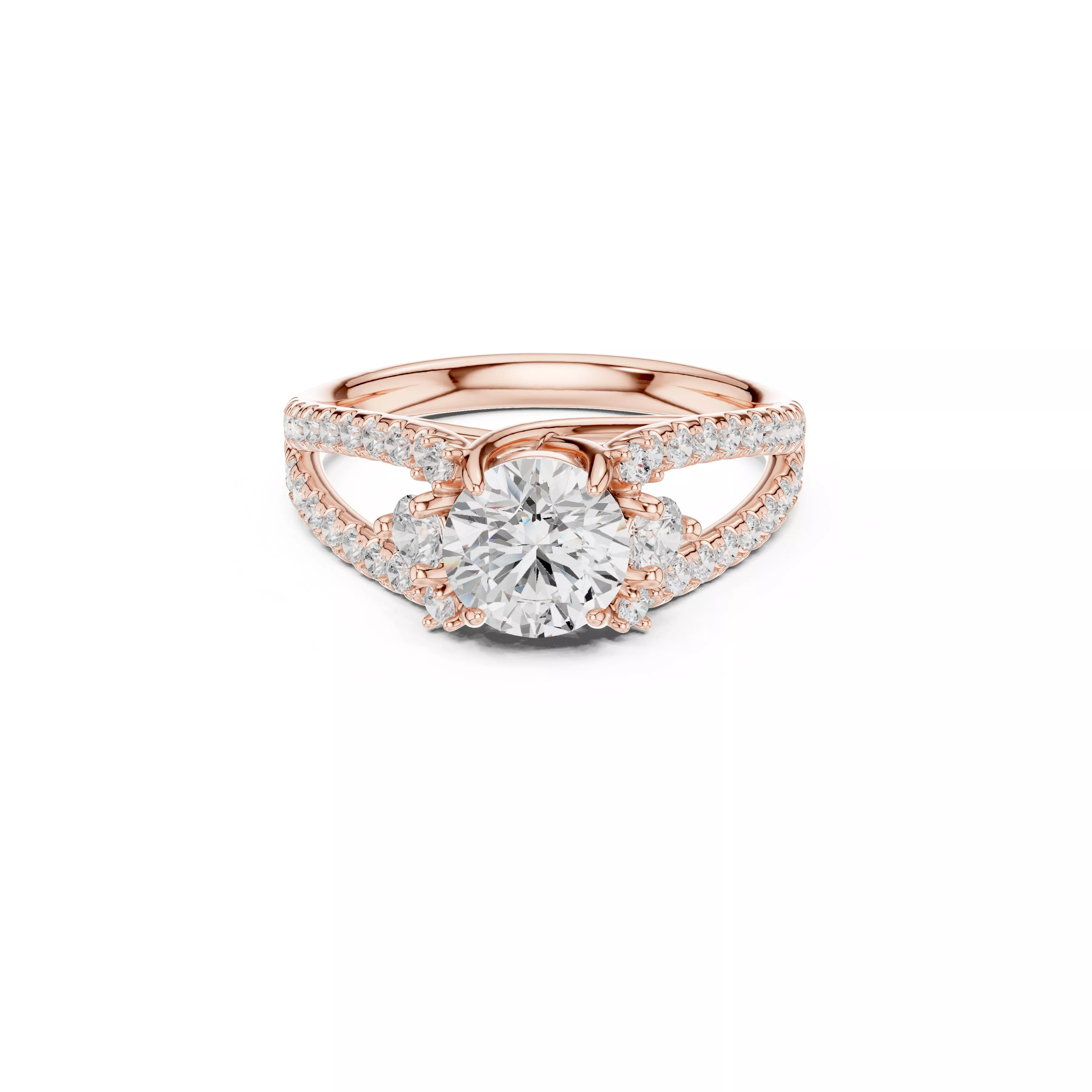 Buy Diamond Ring CAD Engagement Wedding Jewelry STL 3DM R3734 3D print model