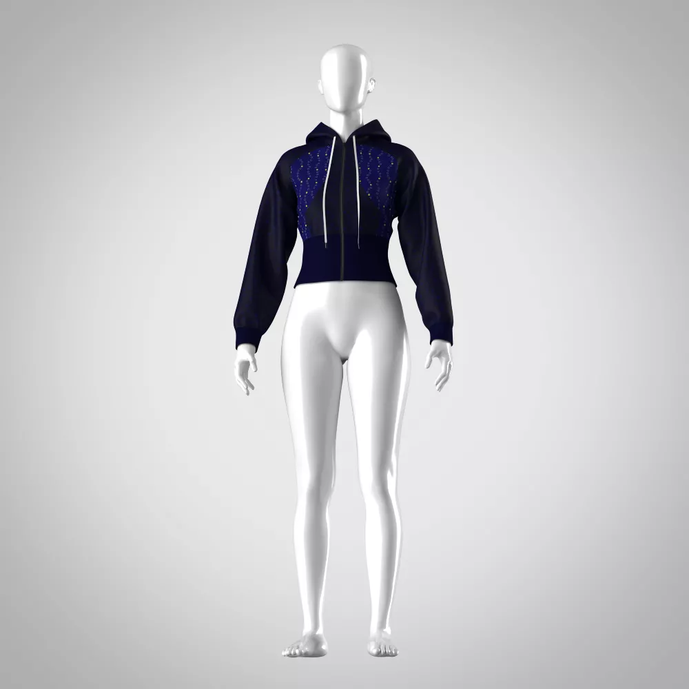 womens crop hoodie Free low-poly 3D model