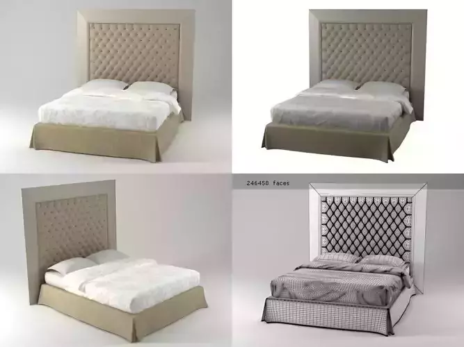 Tableau bed with four different headboards