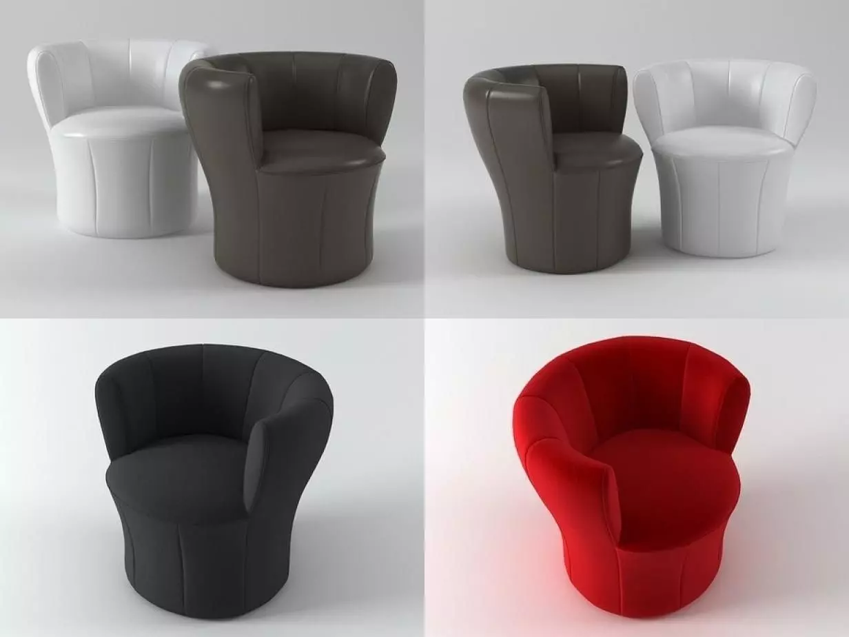 Lisa four different chairs 3D model_1