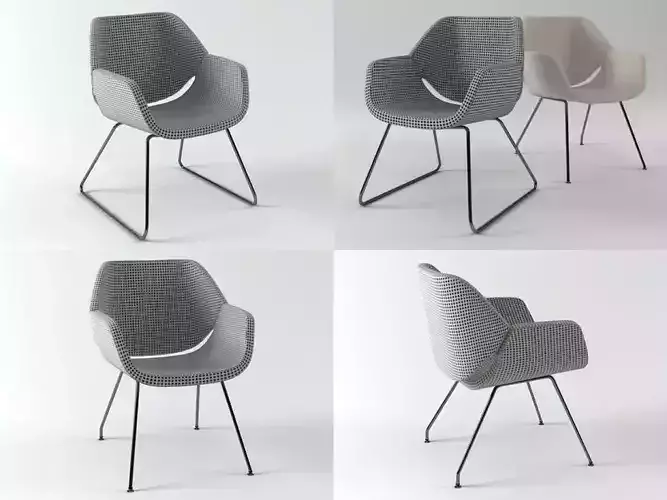 Gap set of four chairs with legs 3D model